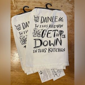NWT Primitive’s by Kathy We Dance in this Kitchen…  Kitchen Cotton TeaTowel Set